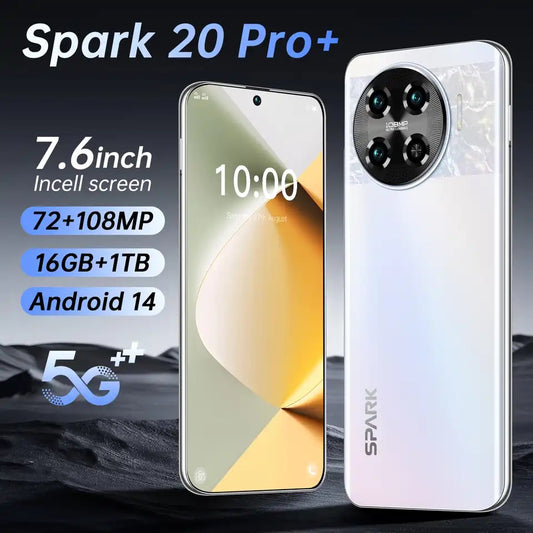 Global Spark 20 pro, teléfono inteligente con cuatro núcleos, 16GB + 1TB, 7,6 pulgadas, Android 13