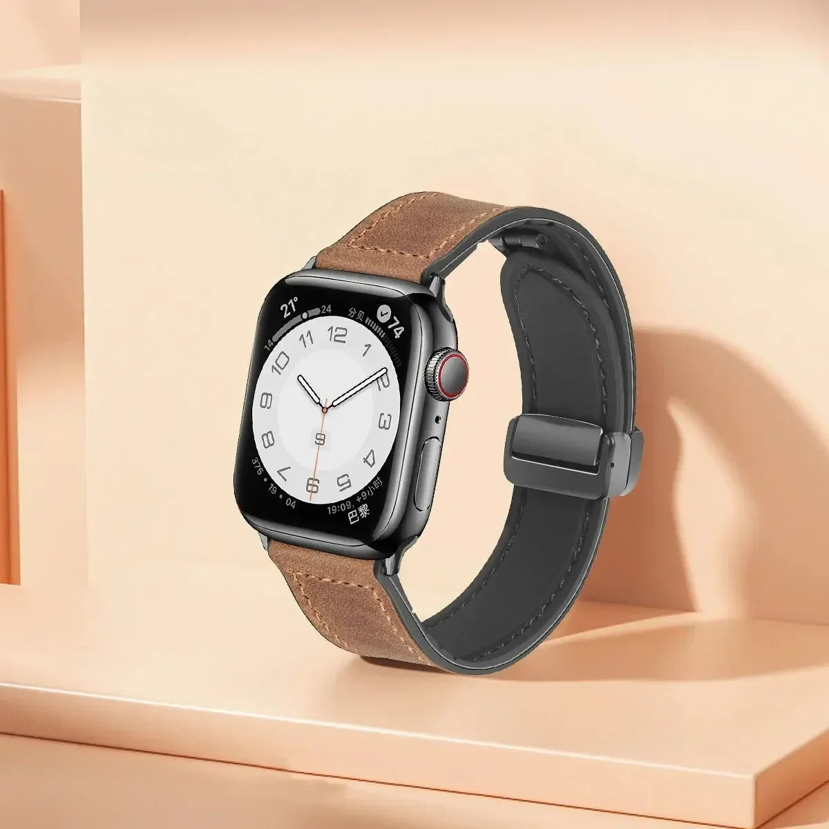 Silicone+Leather Strap For Apple Watch