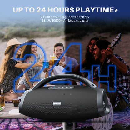 W-KING Latest D20 Powerful 200W Super Bass IPX6 Waterproof Outdoor boombox wireless Bluetooth speaker, with fast charging